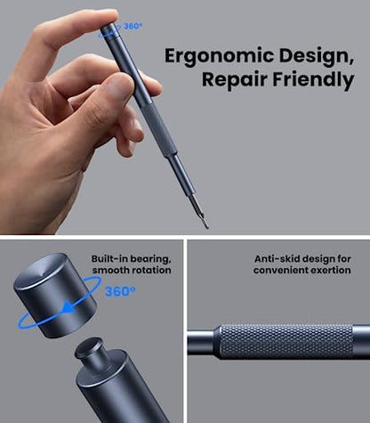 AXTH 50-in-1 Small Precision Screwdriver Set, Professional Magnetic Mini Repair Tool Kit for Phone, Computer, Watch, Laptop, Macbook, Ring Doorbell, Eyeglass, Electronic, [Bearing Steel] Screw Driver