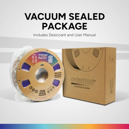 OVERTURE PLA Filament 1.75mm, Neatly Wound 3D Printer Filament 1kg Spool (2.2lbs), Dimensional Accuracy +/- 0.02 mm, Fit Most FDM 3D Printers (Sparkle Purple)