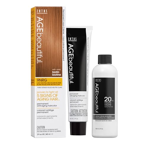 AGE beautiful Permanent Hair Color Dye Liqui Creme | 100% Gray Coverage | Anti-Aging Haircolor | Biotin for Thicker, Fuller Hair | Professional Salon Coloring