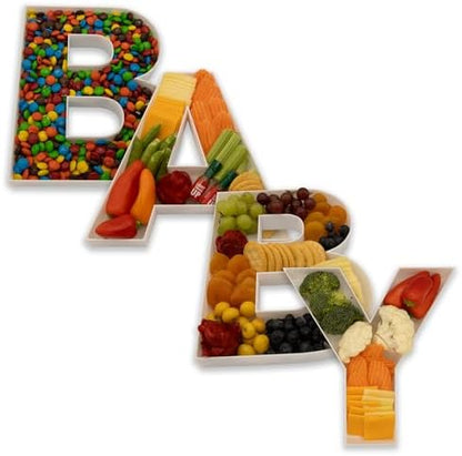 10" Reusable Plastic Box Form Tray Display for Treats, Charcuterie, Cake Pop, Candy, Charcuterie Box, Custom Charcuterie Letters Fillable - Reusable Letter Box - (White Plastic, &)