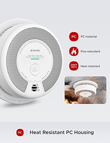 X-Sense 2-in-1 Smoke and Carbon Monoxide Detector Alarm (Not Hardwired), 10-Year Battery-Operated Dual Sensor Fire & CO Alarm, SC06, 1-Pack