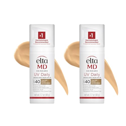 EltaMD UV Daily SPF 40 Tinted Face Sunscreen Moisturizer, Tinted Moisturizer for Face with SPF, Great for Dry, Combination, and Normal Skin