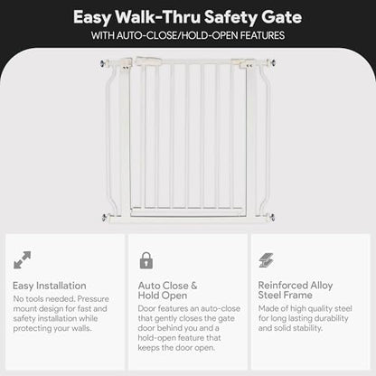 BalanceFrom Walk Thru Safety Gate for Baby and Pets, Doorways, Stairways, Hallways, Fits 29.1-33.8 Inch Openings, 36 Inch Height, Graphite