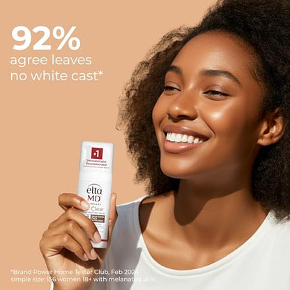 EltaMD UV Clear Tinted Face Sunscreen, SPF 46 Oil- Free with Zinc Oxide, Dermatologist Recommended