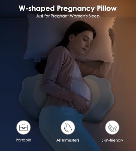 Pregnancy Pillows for Sleeping, Memory Foam Maternity Pillow Support for Back Belly HIPS, Adjustable Travel Wedge Pillow for Pregnant Women, Side Spleeping Pregnant Pillows with Cooling Pillowcase
