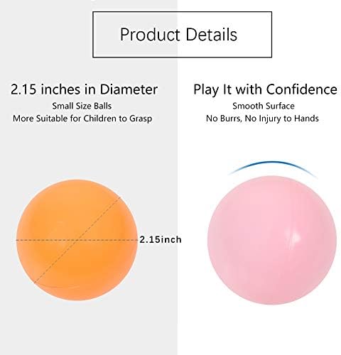 MoonxHome Ball Pit Balls for Toddlers, BPA Free Crush Proof Plastic Toy Balls for Ball Pit, Children's Pool Water Toys, Macaron Ocean Balls for Play Tent 2.15 Inch Pack of 100…