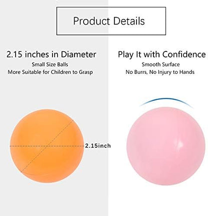 MoonxHome Ball Pit Balls for Toddlers, BPA Free Crush Proof Plastic Toy Balls for Ball Pit, Children's Pool Water Toys, Macaron Ocean Balls for Play Tent 2.15 Inch Pack of 100…