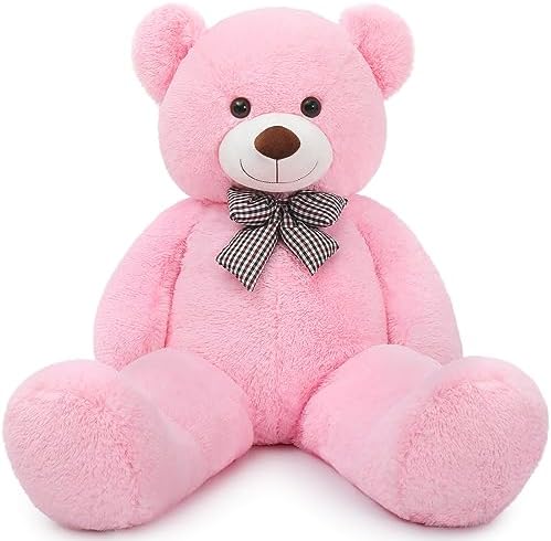 MaoGoLan Giant Teddy Bear 4 Feet,Adorable and Cuddly Big Teddy Bear Stuffed Animal 47", Pink Teddy Bear Plush Gift Decoration for Baby Shower,Party,Birthday,Valentines Day