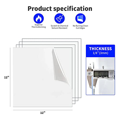 Art3d (2 Pack) 1/8" Thick Plexiglass Sheets - 12" x 12" PET Clear Acrylic Sheets for Art Design, Craft Projects, Signs, DIY in Home, Wedding, Festival,Party,Office