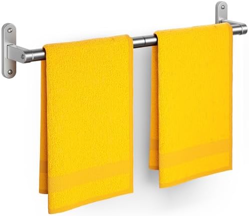 Towel Rack for Bathroom - 24" Rustproof Towel Holder, Sturdy Towel Bar Wall Mounted, Space-Saving Towel Hanger, Bathroom Accessories, Home Decor, Apparment Essentials, Bright Silver