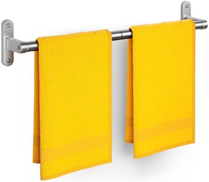 Towel Rack for Bathroom - 24" Rustproof Towel Holder, Sturdy Towel Bar Wall Mounted, Space-Saving Towel Hanger, Bathroom Accessories, Home Decor, Apparment Essentials, Bright Silver
