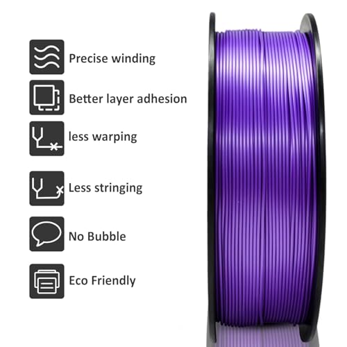 GIANTARM 3D Printer Filament, Purple Pla Filament, 1Kg(2.2lbs) Spool, 1.75mm Dimension Accuracy +/- 0.03mm, 3D Printing Filament