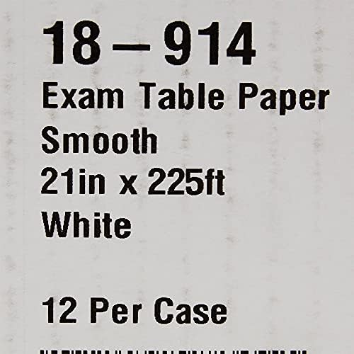McKesson Medical Exam Table Paper [12 Rolls] – Bed Table Sheet Cover Ideal for Diaper Changing, Waxing, Nursing, Chiropractor, Patternmaking, Tracing - Smooth Paper Roll - White, 21 in x 225 ft