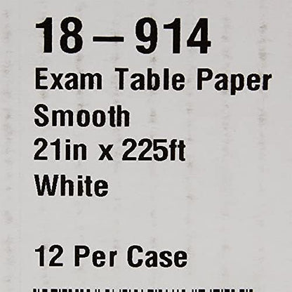 McKesson Medical Exam Table Paper [12 Rolls] – Bed Table Sheet Cover Ideal for Diaper Changing, Waxing, Nursing, Chiropractor, Patternmaking, Tracing - Smooth Paper Roll - White, 21 in x 225 ft