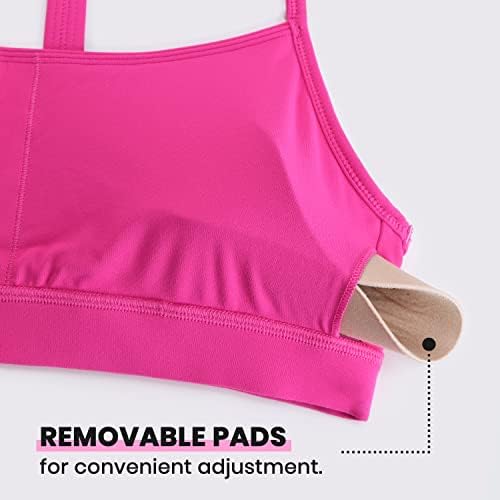 CRZ YOGA Butterluxe Womens Y Back Sports Bra - Padded Racerback Low Impact Spaghetti Thin Strap Workout Yoga Top