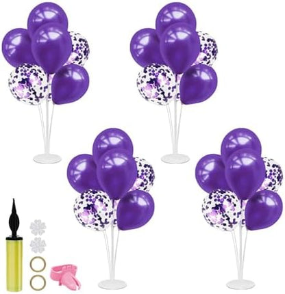 Purple Balloon Stand Centerpiece Table Decorations for Birthday Bridal Shower Wedding Engagement Mother's Day Graduation Halloween Party Decorations(Purple set4)