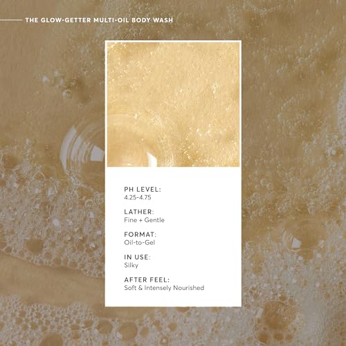 Naturium The Glow Getter Multi-Oil Hydrating Body Wash, Gentle Cleanser, 16.9 oz