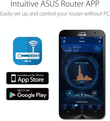 ASUS RT-AX1800S Dual Band WiFi 6 Extendable Router, Subscription-Free Network Security, Parental Control, Built-in VPN, AiMesh Compatible, Gaming & Streaming, Smart Home