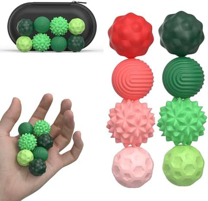 Magnetic Sensory Balls Fidget Toys - 8pcs Attraction Balls with Textures Silicone Shell for Adults,Stress Relief Toy for Autism Anxiety,Desk Fidget Toys,Stocking Stuffers for Teens Womens Gifts