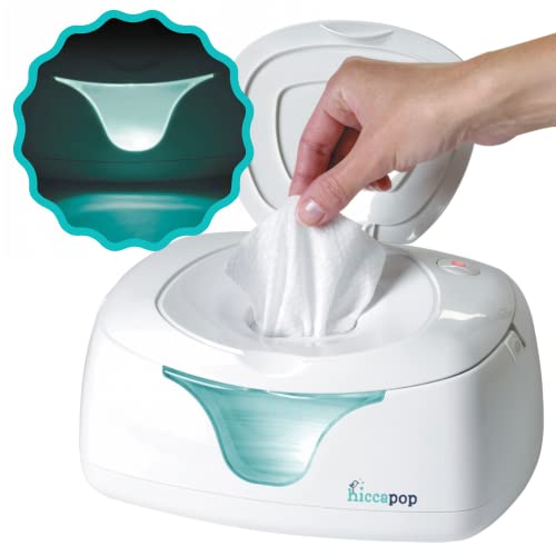 Hiccapop Baby Wipe Warmer and Baby Wet Wipes Dispenser | Baby Wipes Warmer for Babies | Diaper Wipe Warmer with Changing Light