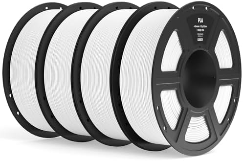 ELEGOO PLA Filament 1.75mm White 4KG, 3D Printer Filament Dimensional Accuracy +/- 0.02mm, 4pcs 1kg Spool(2.2lbs) Fit Most FDM 3D Printers