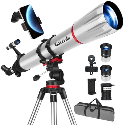 Telescope, 90mm Aperture 900mm Refractor Telescope for Adults High Powered, Astronomical Telescopes for Adults Astronomy Beginners with Professional Eyepieces, Tripod, Phone Adapter&Carry Bag