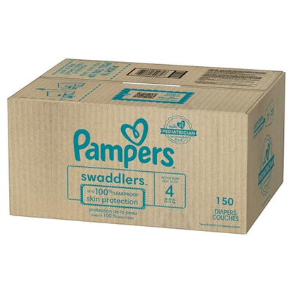 Pampers Baby Diapers - Swaddlers - Size 4, 150 Count, Ultra Absorbent Disposable Infant Diaper