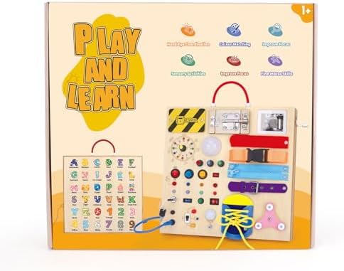23 in 1 Busy Board Montessori Toys for Toddler and 1-3 Year Old Boys and Girls