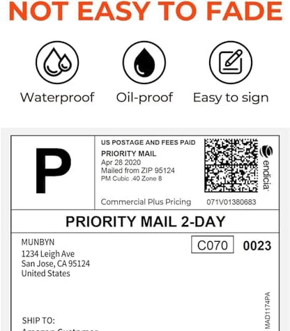 MUNBYN Thermal Direct Shipping Label (Pack of 500 4x6 Per Fanfold Labels) - Commercial Grade