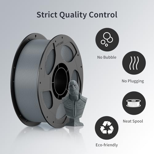 ANYCUBIC 3D Printer Filament PLA Bundle, PLA Filament 1.75mm Dimensional Accuracy +/- 0.02mm, 1KG Reusable Spool, 2KG Gray