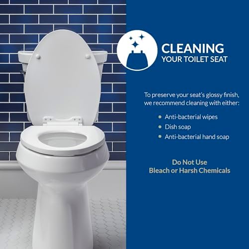 Bemis 1500EC 390 Lift-Off Wood Elongated Toilet Seat, Cotton White (Pack of 1)