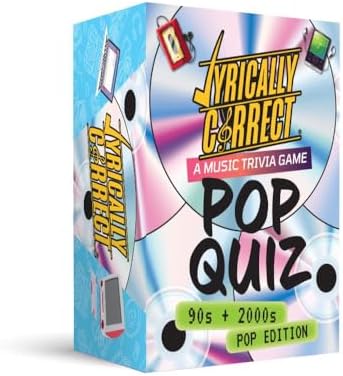 Lyrically Correct '90s & 2000s Music Trivia Card Game - Pop Edition - Finish The Lyrics Challenge, Fun for Adults, Party or Family Night