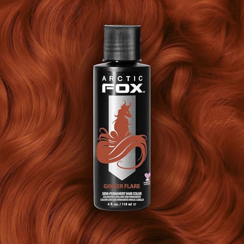 Arctic Fox Semi-Permanent Hair Dye, Vegan & Cruelty-Free, Vibrant Orange Ginger Flare, Ammonia-Free, Peroxide-Free, Conditioning Color, For All Hair Types, 4 Fl Oz (Pack of 2)