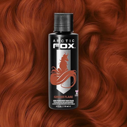 Arctic Fox Semi-Permanent Hair Dye, Vegan & Cruelty-Free, Vibrant Orange Ginger Flare, Ammonia-Free, Peroxide-Free, Conditioning Color, For All Hair Types, 4 Fl Oz (Pack of 2)