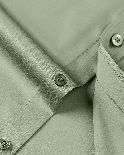 J.VER Men's Dress Shirts Solid Long Sleeve Stretch Wrinkle-Free Formal Shirt Business Casual Button Down Shirts
