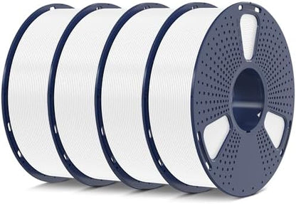 SUNLU 4kg PLA 3D Printer Filament Bundle, Neatly Wound PLA Filament 1.75mm ±0.02mm, Individually Vacuum Packed, 4kg in Total, 1kg per Spool, 4 Pack, 4000g, 4White