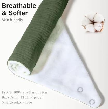 Muslin Baby Bibs,Soft Triangular Baby Bandana Drool Bibs for Baby Boy Girl,Solid Colors Bib for Drooling Teething