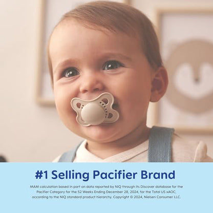MAM Original Matte Baby Pacifiers, Binky for Girls 0-6 Months, BPA-Free Silicone Nipple, Easy to Clean, Best for Newborn Babies, Developed with Medical Experts, 6 Count Binkies