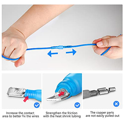 Kuject 840PCS Heat Shrink Wire Connectors Kit, Electrical Waterproof Crimp Butt Terminals, Insulated Spade Connectors for Automotive Marine Boat Truck, Include Rings Forks Spade Butt Splices