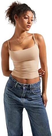 SUUKSESS Women Sexy Square Neck Tank Top Summer Y2K Going Out Basic Cami Shirt