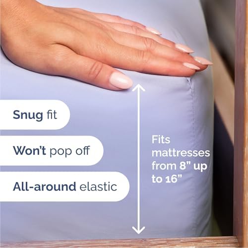 Cal King 6 Piece Sheet Set - Cooling Sheets for Hot Sleepers - Hotel Luxury Bedding Set with 8-16 Inch Deep Pockets - 1 Flat & 1 Fitted & 4 Pillowcases - Soft, Easy Care and Wrinkle Free - Lavender