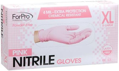 ForPro Disposable Nitrile Gloves, Chemical Resistant, Powder-Free, Latex-Free, Non-Sterile, Food Safe, 4 Mil, 100-Count
