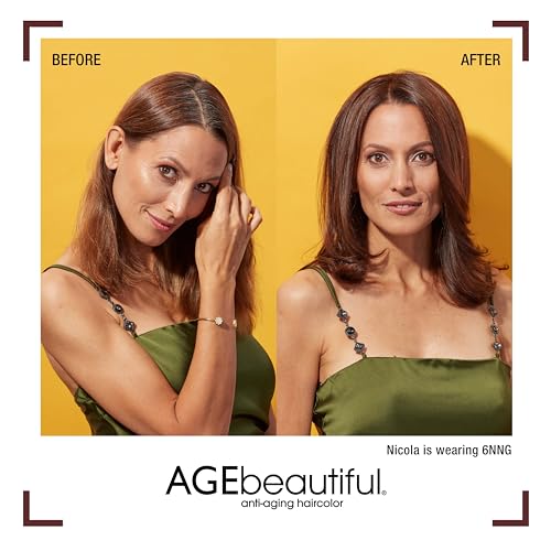 AGE beautiful Permanent Hair Color Dye Liqui Creme | 100% Gray Coverage | Anti-Aging Haircolor | Biotin for Thicker, Fuller Hair | Professional Salon Coloring