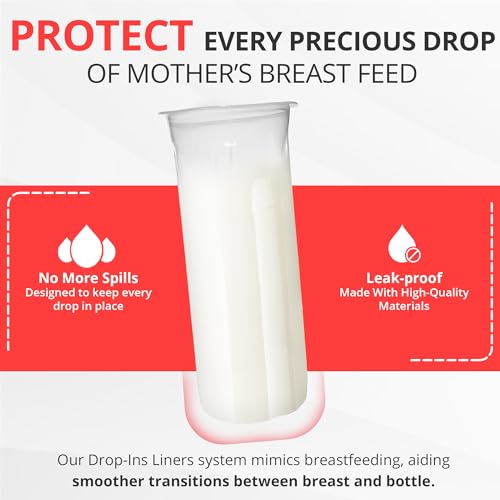Playtex Baby Nurser Pre-Sterilized Disposable Drop-Ins Bottle Liners, Anti-Colic, Gas Reduction, Closer to Breastfeeding, 8 Oz, 100 Count