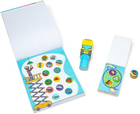 Melissa & Doug Sticker Wow!™ Bulldozer Bundle: 24-Page Activity Book, Refillable Sticker Stamper, Mini Pad, 500 Stickers, Arts and Crafts for Kids Ages 3+