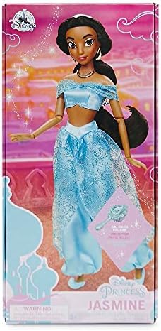 Disney Store Official Disney Princess Classic Doll (Jasmine from Aladdin), 11 Inches, Includes Brush with Molded Details, Fully Posable Toy in Classic Outfit - Disney Princess Toys for Girls