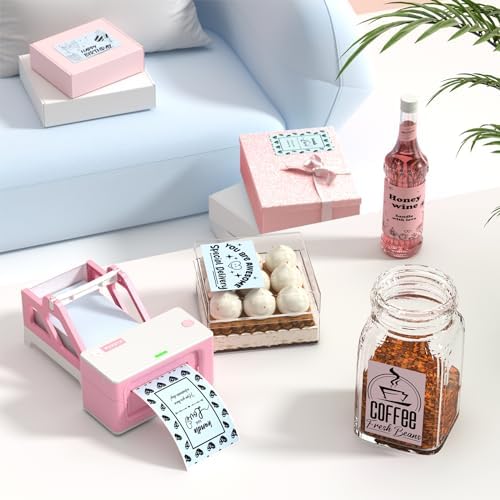 MUNBYN 4x6 Inch Blue Direct Thermal Shipping Labels, Commercial Grade Permanent Adhesive Fanfold Mailing Postage Label Paper for Thermal Printers and Packages, 500 Sheets per Stack