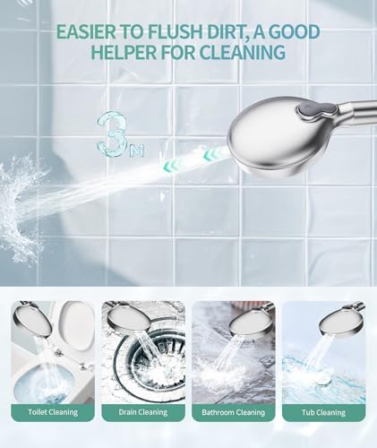 Filtered Shower Head with Handheld, High Pressure 9 Spray Mode Chrome Showerhead with Filters,detachable shower head,Water Softener Filters Beads for Hard Water -Remove Chlorine