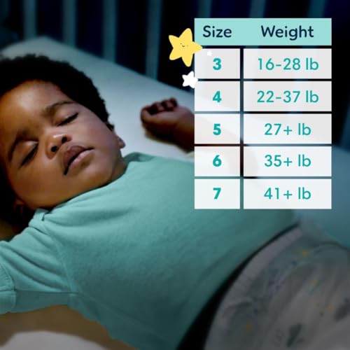 Pampers Overnight Diapers - Swaddlers Overnights - Size 3, 66 Count, Disposable Baby Diaper, Night Time Leak and Skin Protection