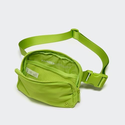 Pander Two Way Zipper Fanny Pack Nylon Everywhere Belt Bag for Women, Water Repellent Waist Packs, Crossbody Bags with Adjustable Strap(Grape Green).
